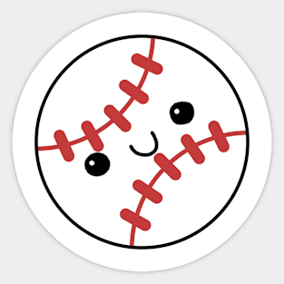 Cutey Face Baseball Sticker